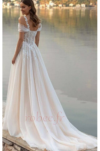Robe de mariée Dentelle A-ligne Sans Manches Longue Rosée épaule - Page 2