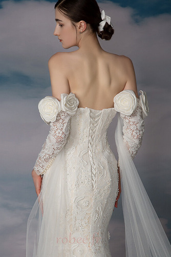 Robe de mariée Sans courroies Longue Laçage Dentelle Naturel taille - Page 6