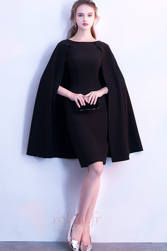 Robe de cocktail Satin Epurée a ligne Longueur de genou Fermeture éclair - Page 4