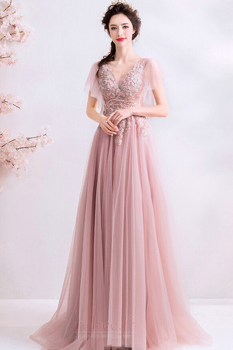 Robe de soirée Dos nu aligne Tulle Train de petit Dramatique - Page 4