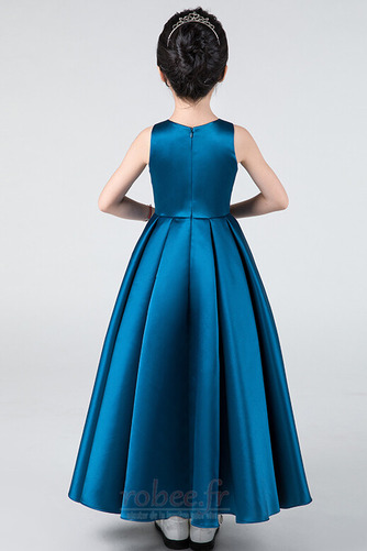 Robe de fille de fleur Satin a ligne Fermeture à glissière Mariage - Page 2