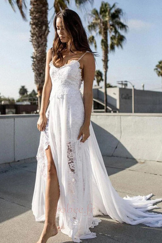 Robe de mariée Dentelle A-ligne Bretelles Spaghetti Fermeture à glissière - Page 1