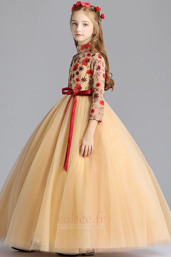 Robe de fille de fleur Automne Longueur Cheville Formelle A-ligne - Page 4