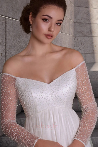 Robe de mariée Manche Longue Drapé Tulle Empire Longue Manche Aérienne - Page 4
