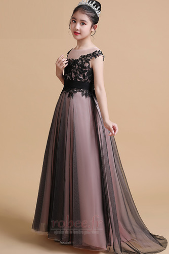 Robe de fille de fleur Tulle Sans Manches Montrer Col de chemise t - Page 4