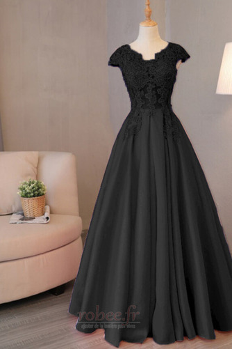 Robe de bal Laçage Satin Hiver A-ligne Manche Courte Formelle - Page 9