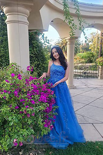 Robe de bal A-ligne Longueur au sol Dentelle Sans Manches Cérémonial - Page 9