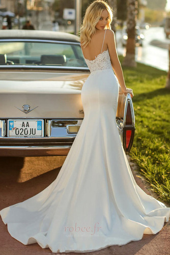 Robe de mariée Dos nu Moderne Satin Naturel taille Bretelles Spaghetti - Page 2