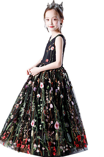 Robe de fille de fleur Norme Décalcomanie Elégant Longueur Cheville - Page 5