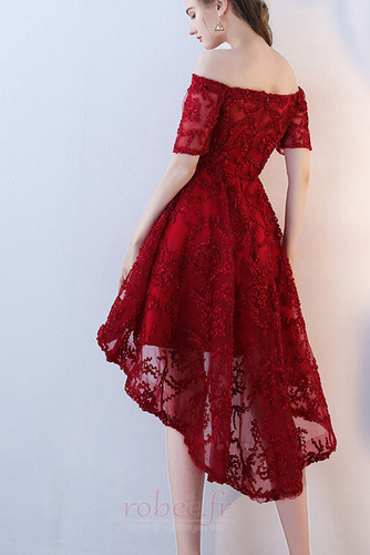 Robe de cocktail Tulle Manche Courte Glamour Fermeture à glissière - Page 2