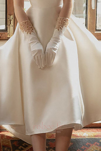 Robe de mariée Simple Naturel taille A-ligne Col Carré Été Longueur Mollet - Page 4