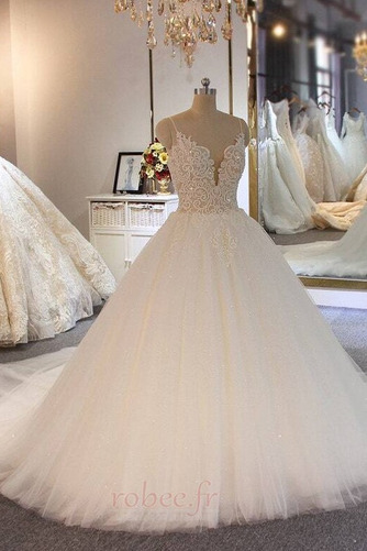 Robe de mariage Dos nu net Perle A-ligne Sans Manches Longue - Page 1