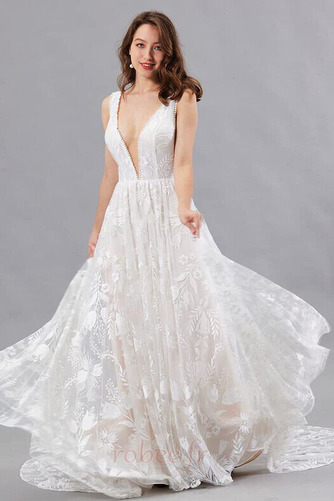 Robe de mariée Naturel taille Dentelle Longue Sans Manches Printemps - Page 3