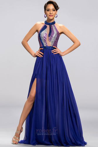 Robe de bal Longue Naturel taille Sans Manches a ligne Corsage Pailleté - Page 1