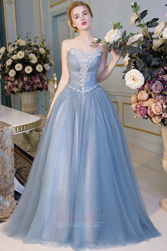 Robe de bal Tulle Fourreau Avec Bijoux Naturel taille Laçage - Page 1