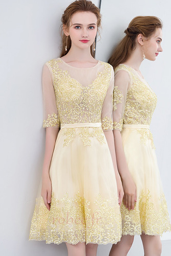 Robe de cocktail Appliquer Epurée Manche Demi Manche Aérienne - Page 3