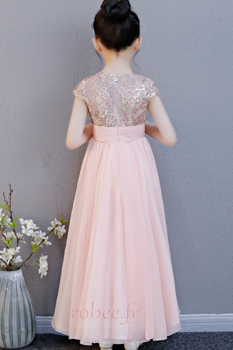 Robe de fille de fleur Fermeture à glissière A-ligne Epurée Manche Courte - Page 2