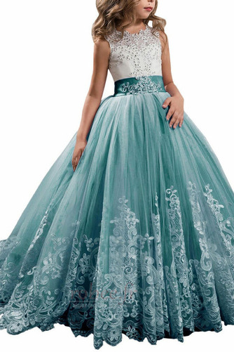 Robe de fille de fleur Dentelle Automne Naturel taille Corsage Avec Bijoux - Page 11
