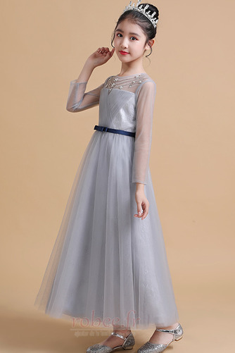 Robe de fille de fleur aligne Montrer Naturel taille noble Orné de Nœud à Boucle - Page 4