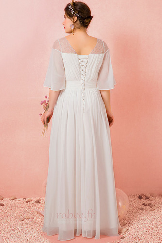 Robe de bal Laçage Naturel taille Elégant Mousseline Col U Profond - Page 2