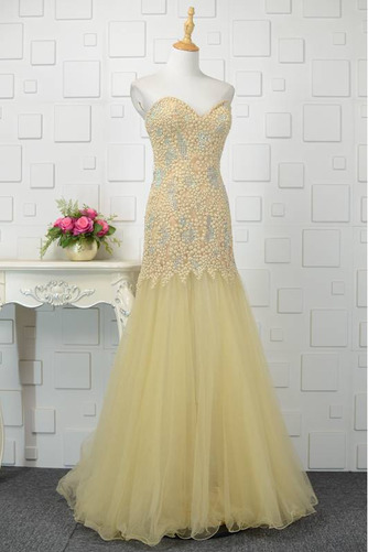 Robe de bal Dos nu Fourreau Avec Bijoux Longueur au sol Tulle - Page 2