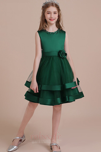 Robe de fille de fleur Fermeture à glissière Naturel taille Col de chemise t - Page 1