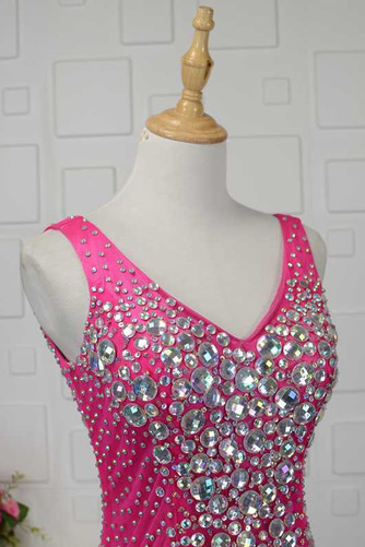 Robe de bal Automne Satin Cristal Col en V Sans Manches Sirène - Page 4