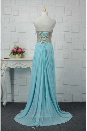 Robe de soirée Laçage Sans Manches A-ligne Perler Printemps Chiffon - Page 6