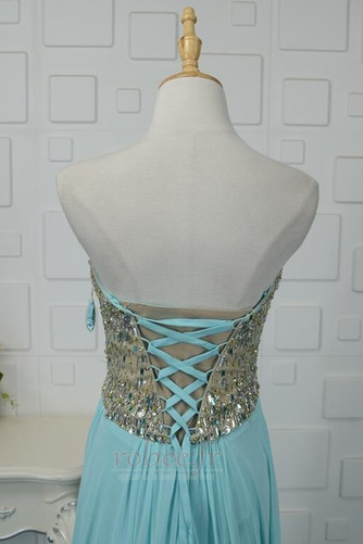 Robe de soirée Laçage Sans Manches A-ligne Perler Printemps Chiffon - Page 8