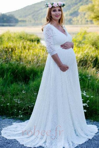 Robe de mariée Taille haute Maternité Empire Dentelle Tulle De plein air - Page 5
