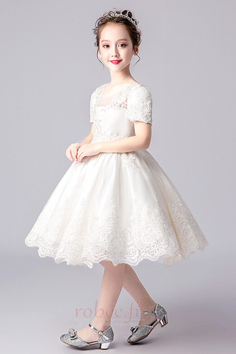 Robe de fille de fleur Naturel taille Dentelle a ligne Col de chemise t - Page 5