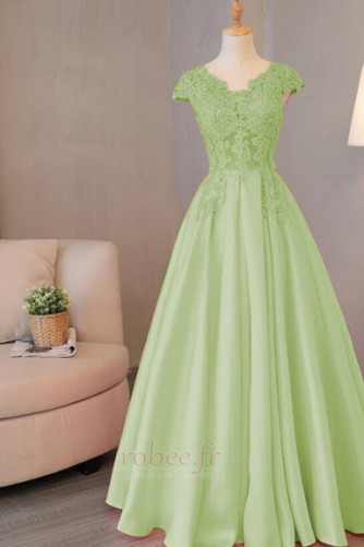 Robe de bal Laçage Satin Hiver A-ligne Manche Courte Formelle - Page 12