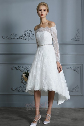 Robe de mariage Asymétrique Rosée épaule Dentelle Automne Poire - Page 5