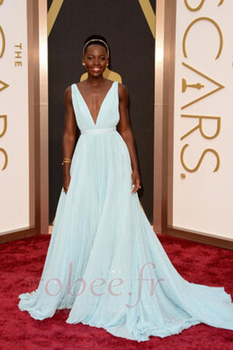 Robe de soirée Elégant Sans Manches Col en V Foncé Automne a ligne - Page 6