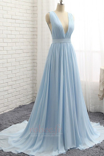 Robe de soirée Elégant Sans Manches Col en V Foncé Automne a ligne - Page 3