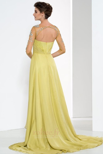 Robe de soirée A-ligne Fermeture à glissière Col Bateau Manche Aérienne - Page 2