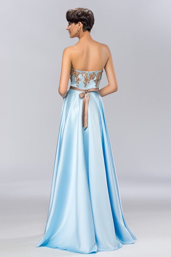 Robe de bal Sans Manches Traîne Courte Satin Élastique Nœud à Boucles - Page 2