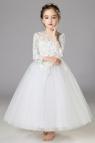 Robe de fille de fleur Tulle Décalcomanie Longueur Cheville Naturel taille - Page 2