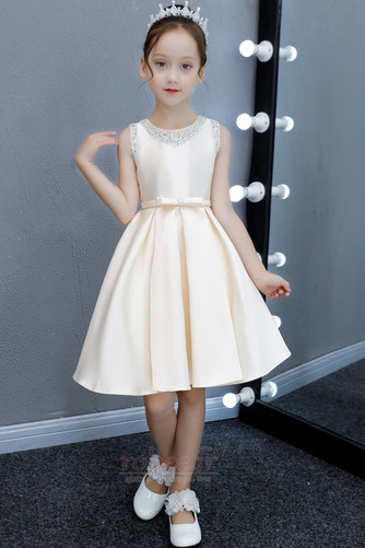 Robe de fille de fleur aligne Naturel taille Longueur de genou - Page 1