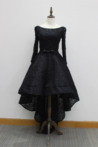 Robe de soirée Été Laçage Dentelle Dentelle Asymétrique Manche Longue - Page 1