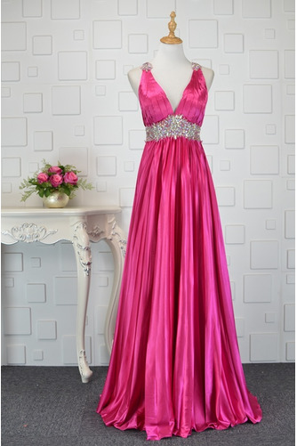 Robe de bal Dos nu Étirer Satin Col en V Empire Luxueux Automne - Page 5