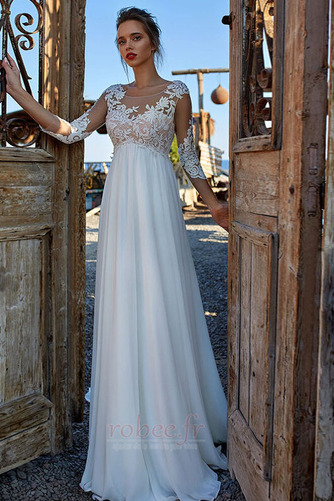 Robe de mariée Manche Longue Empire Grossesse Fermeture à glissière - Page 1