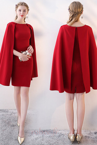 Robe de cocktail Satin Epurée a ligne Longueur de genou Fermeture éclair - Page 3