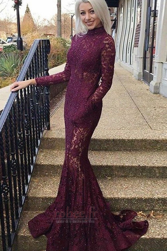 Robe de bal Dos nu Perle Elégant Couvert de Dentelle Col haut - Page 1