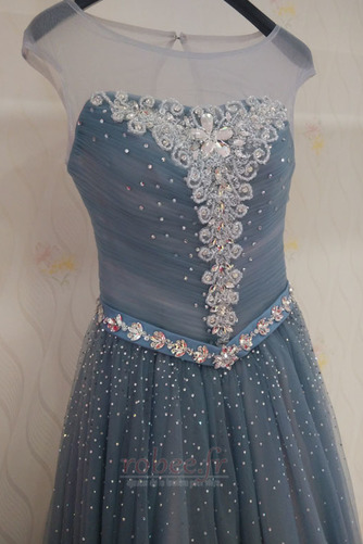 Robe de bal Tulle Fourreau Avec Bijoux Naturel taille Laçage - Page 5