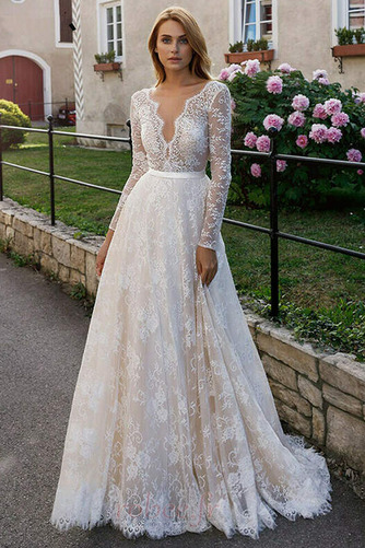 Robe de mariée Pittoresque Manche Longue Poire Décalcomanie Manche Aérienne - Page 1