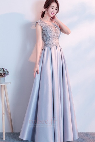 Robe de bal Satin Perlé Traîne Moyenne Formelle Mancheron Manche Courte - Page 1