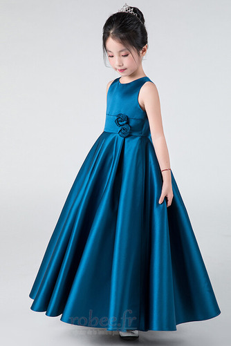 Robe de fille de fleur Satin a ligne Fermeture à glissière Mariage - Page 3