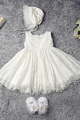 Robe de fille de fleur Dentelle Dentelle Vacances A-ligne Sans Manches - Page 5