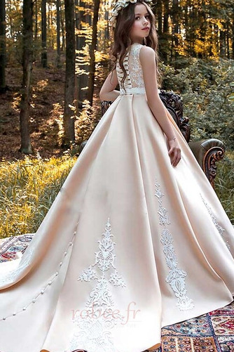 Robe de fille de fleur Appliquer Mariage A-ligne Petit collier circulaire - Page 2